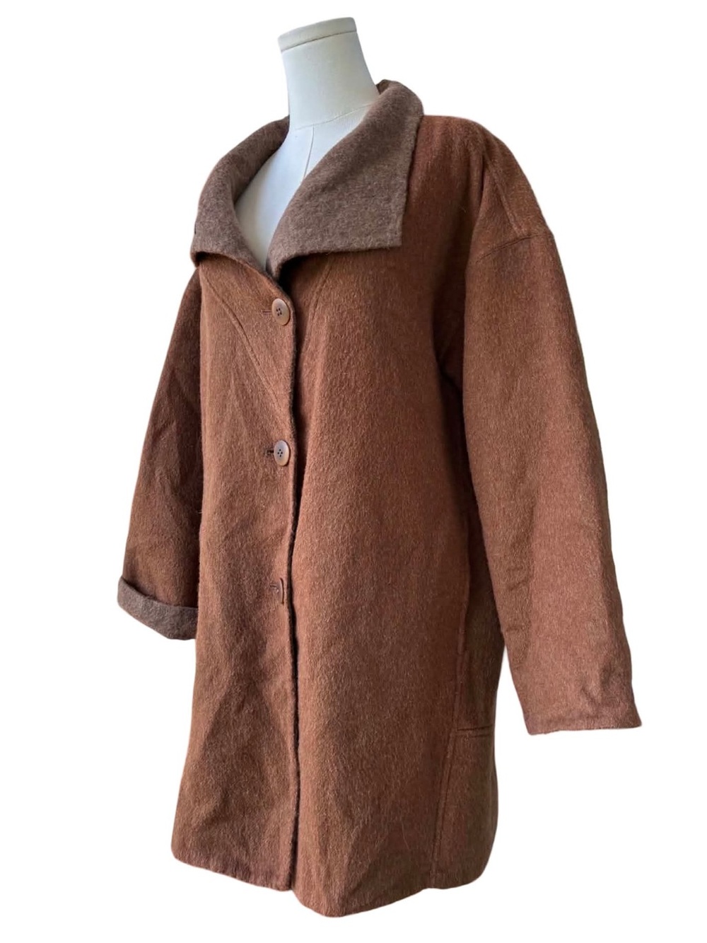 Eileen Fisher Baby Alpaca Wool Blend Cocoon Coat - Picture 9 of 11